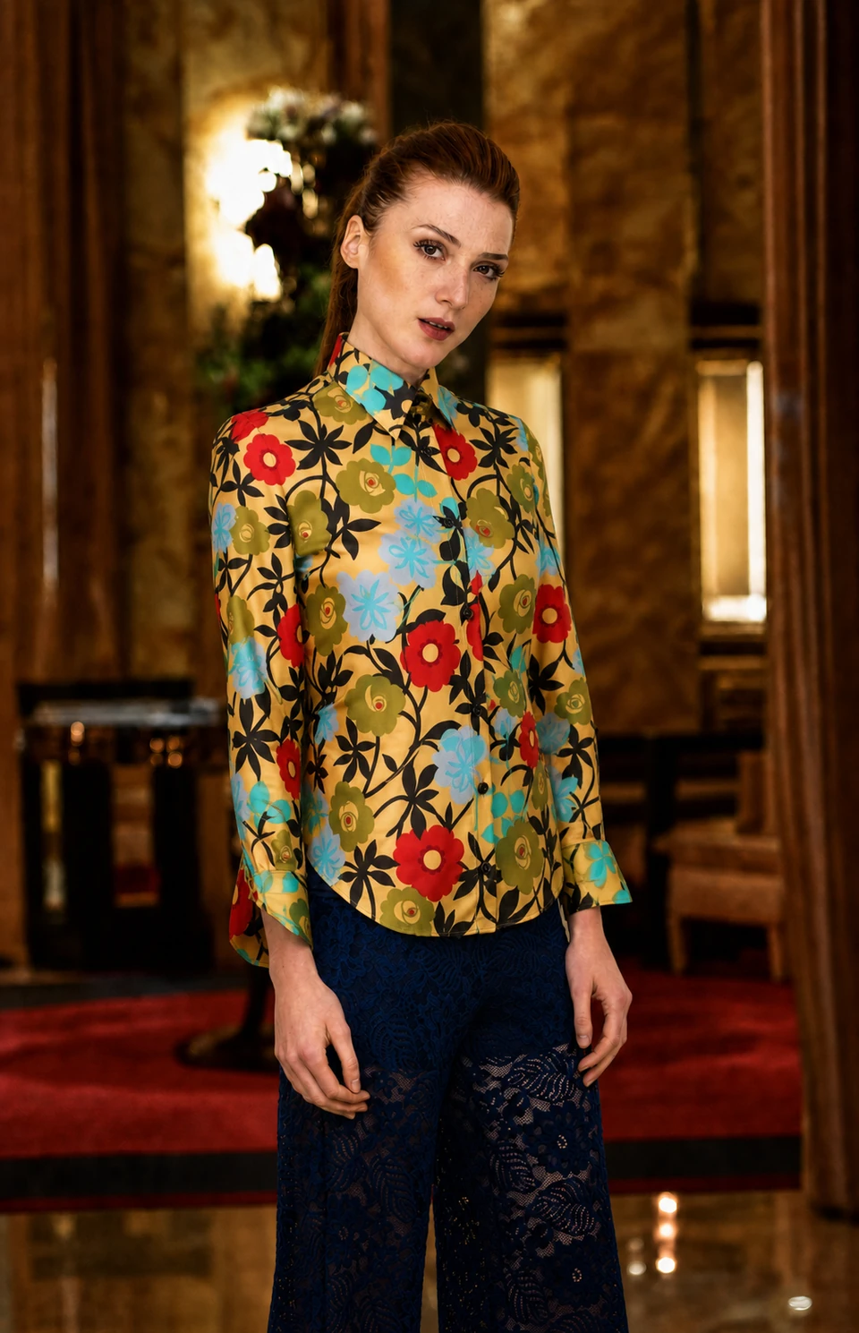 Camicia Donna M/L DAN Roma in seta stampata AW 26/27